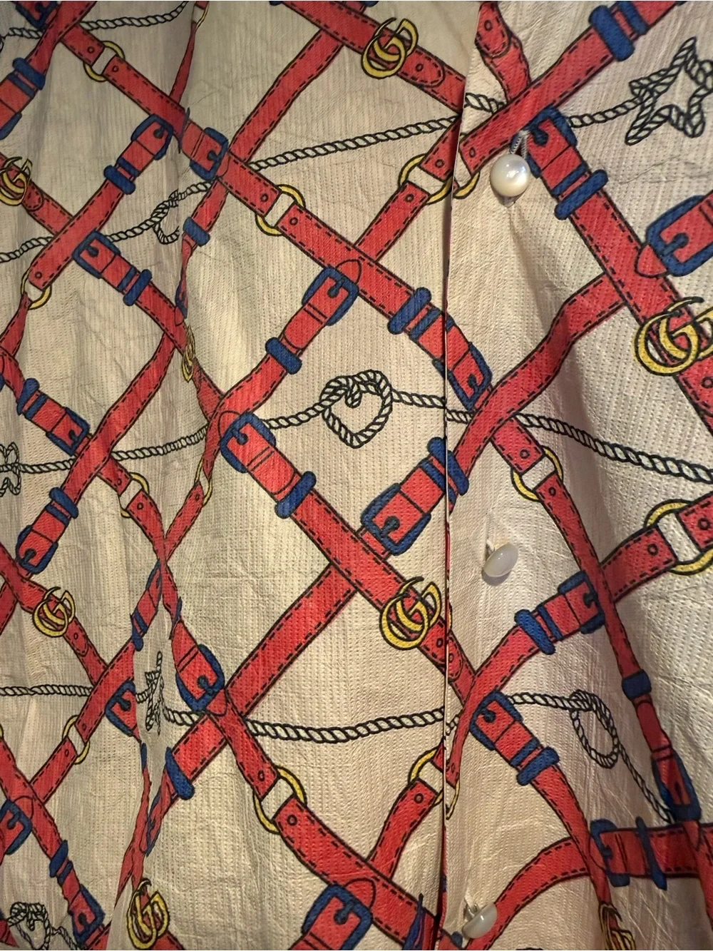 Gucci Belt Chest Bowling Shirt Authentic Size 50